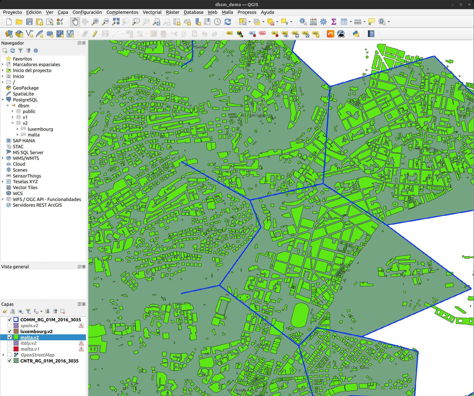 QGIS demo project overview