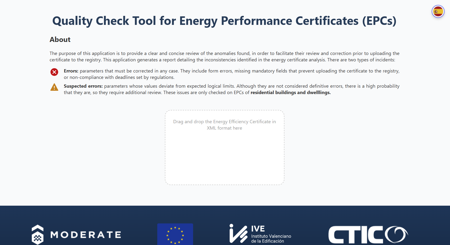 Validation results example